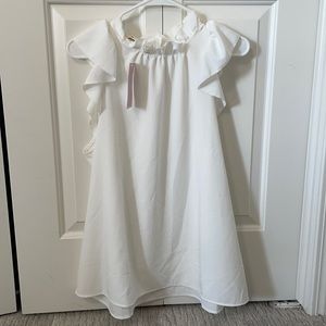 NWT white sleeveless ruffle blouse